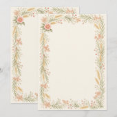 Watercolor Camellia Wedding Program プログラム (正面/裏面)