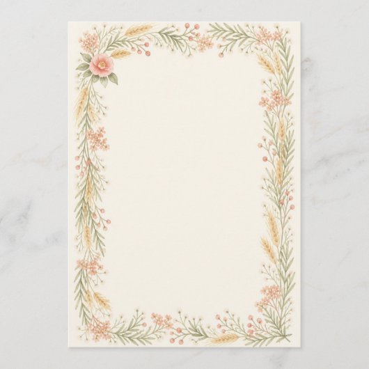 Watercolor Camellia Wedding Program プログラム (正面)