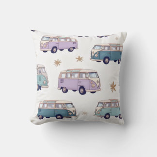 Watercolor camper van design クッション