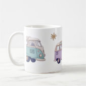 Watercolor camper van design コーヒーマグカップ (左)