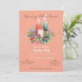 Watercolor Candlelight Christmas invitation Card 招待状 (スタンド正面)