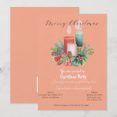 Watercolor Candlelight Christmas invitation Card 招待状 (正面/裏面)