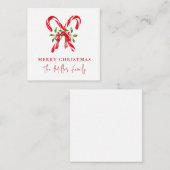 Watercolor Candy Cane Christmas ノートカード (正面/裏面)