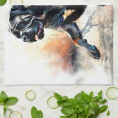 Watercolor Cane Corso dog キッチンタオル (折り畳み)