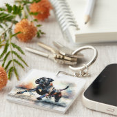 Watercolor Cane Corso dog キーホルダー (正面右)