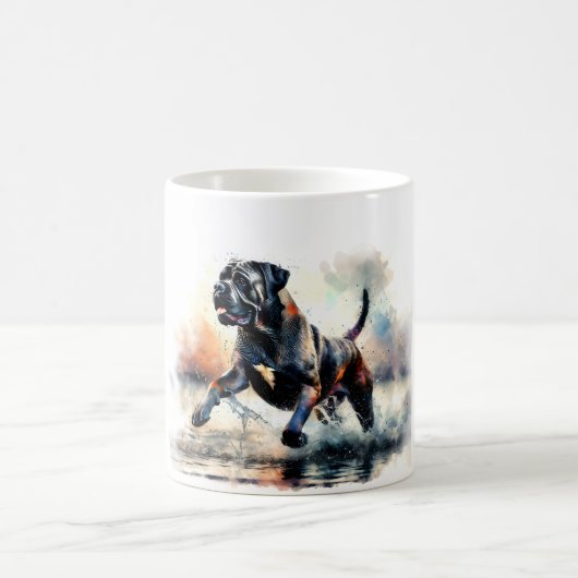 Watercolor Cane Corso dog コーヒーマグカップ (中央)