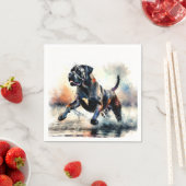 Watercolor Cane Corso dog スタンダードカクテルナプキン (インサイチュ)