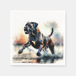 Watercolor Cane Corso dog スタンダードカクテルナプキン