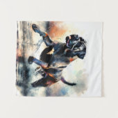 Watercolor Cane Corso dog タペストリー (正面(横))