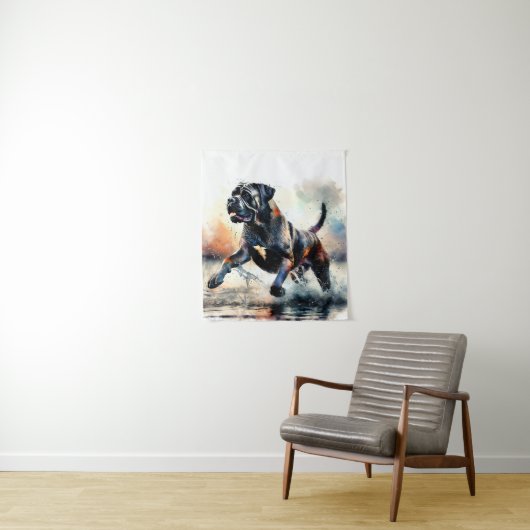 Watercolor Cane Corso dog タペストリー (インサイチュ)