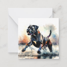 Watercolor Cane Corso dog ノートカード