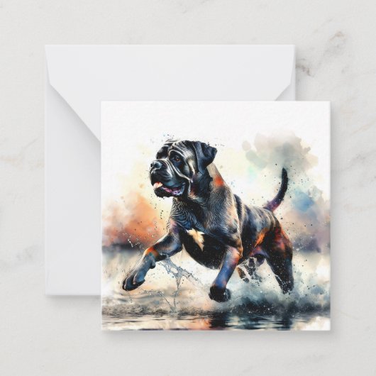 Watercolor Cane Corso dog ノートカード (正面)
