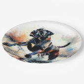 Watercolor Cane Corso dog ペーパープレート (アングル)