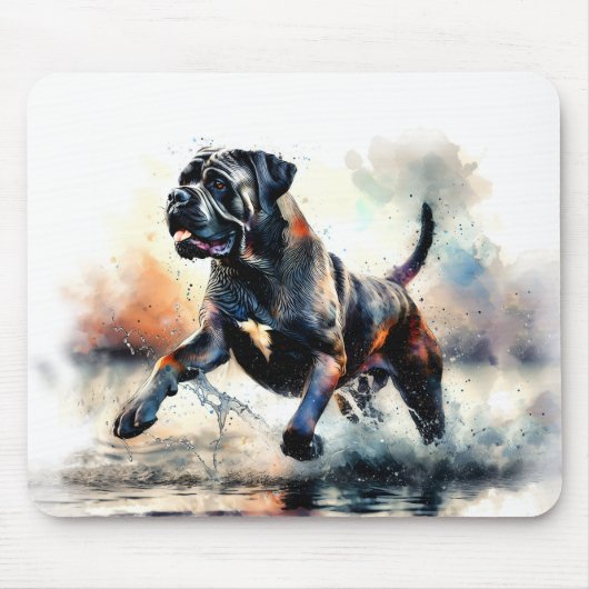 Watercolor Cane Corso dog マウスパッド (正面)