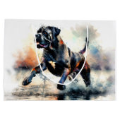 Watercolor Cane Corso dog ラージペーパーバッグ (裏面)