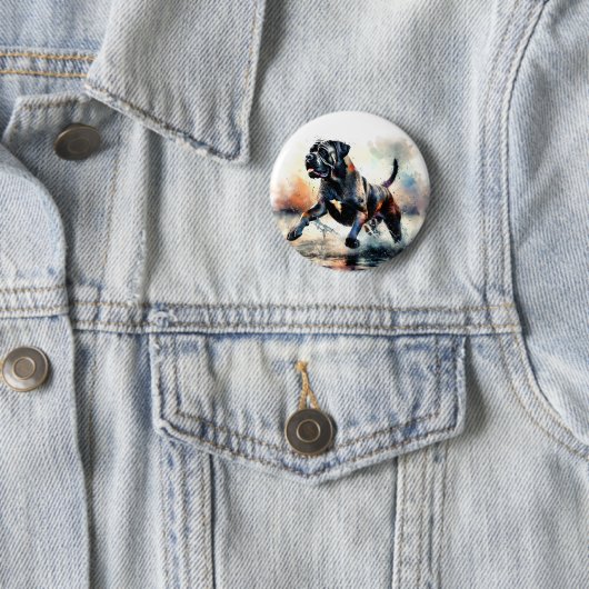 Watercolor Cane Corso dog 缶バッジ (インサイチュ)