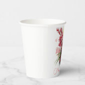 Watercolor Cardinal Christmas 紙コップ (右)