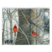 Watercolor Cardinals 2026 カレンダー (カバー)