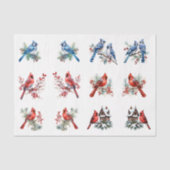 Watercolor Cardinals Blue Birds Elements Decoupage 薄葉紙 (正面)