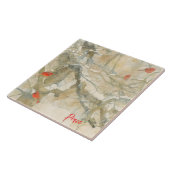 Watercolor Cardinals in the Snow タイル (側面)