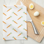 Watercolor Carrot Vegetable Pattern キッチンタオル (四つ折り)