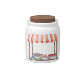 Watercolor Cart Berries Baby shower キャンディージャー