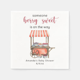 Watercolor Cart Berries Baby shower スタンダードカクテルナプキン