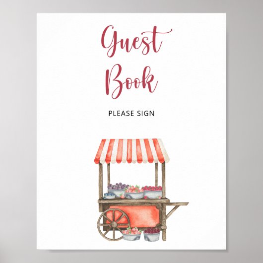 watercolor cart berry \ Guest book ポスター (正面)