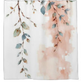 Watercolor Cascading Eucalyptus Branches シャワーカーテン (正面)
