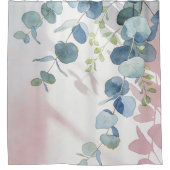 Watercolor Cascading Eucalyptus Branches シャワーカーテン (正面)
