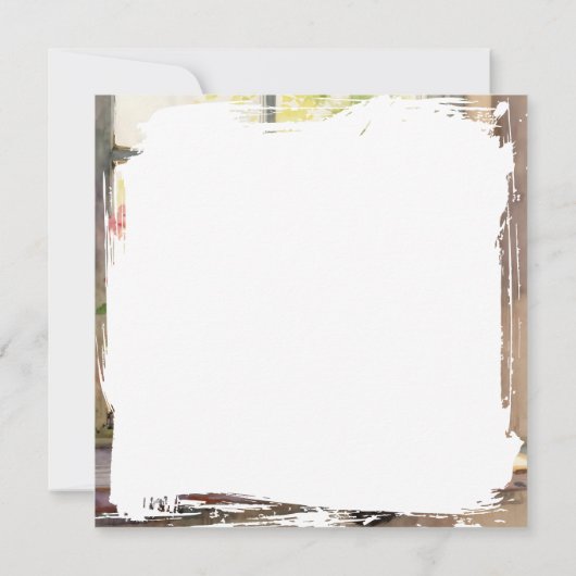 Watercolor Cat and Flower Themed Blank (裏面)