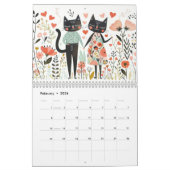 Watercolor Cat Illustrations Whimsical Feline カレンダー (2月 2026)