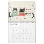 Watercolor Cat Illustrations Whimsical Feline  カレンダー (1月 2027)