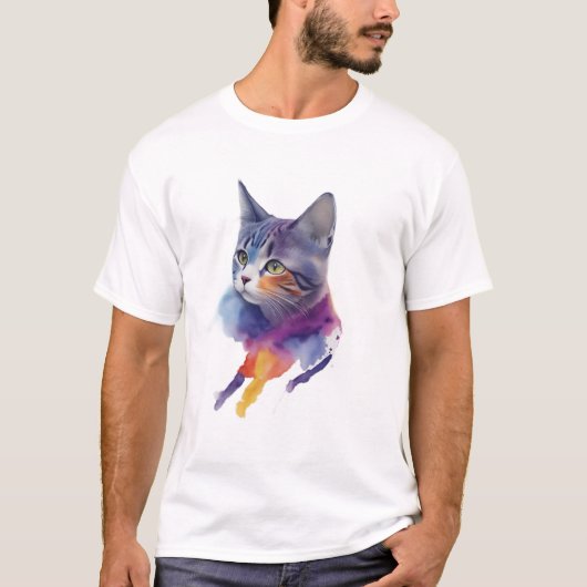 WaterColor Cat Tシャツ (正面)