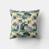 Watercolor Cats in a Garden クッション (裏面)