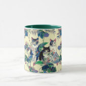 Watercolor Cats in a Garden マグカップ (中央)
