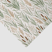 Watercolor Cattail Reeds Botanical Pattern 薄葉紙 (詳細)