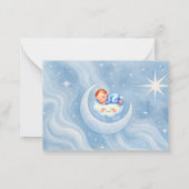 Watercolor Celestial Baby Shower Diaper Raffle ノートカード (裏面)