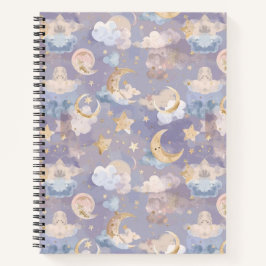 Watercolor Celestial Journal | Pastel Moons, Stars ノートブック