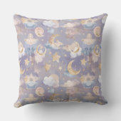 Watercolor Celestial Nursery Pillow | Pastel Moons クッション (裏面)