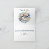 Watercolor Celestial Sheep & Balloons Baby Shower  サンキューカード (内部)