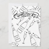 Watercolor Champagne New Year's Eve Party 招待状 (裏面)