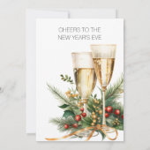 Watercolor Champagne New Year's Eve Party 招待状 (裏面)