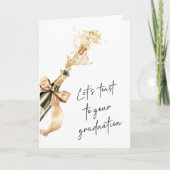 Watercolor Champagne Toast To Your Graduation カード (正面)