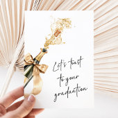 Watercolor Champagne Toast To Your Graduation カード