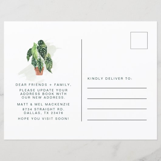 Watercolor Change of Address Moving Announcement  (裏面)