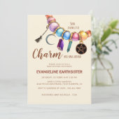 Watercolor Charm Bracelet Pagan Babyshower 招待状 (スタンド正面)