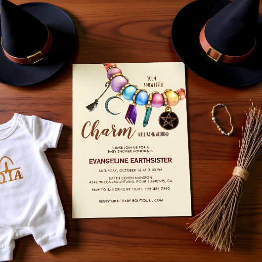 Watercolor Charm Bracelet Pagan Babyshower 招待状