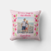 Watercolor Cherry Blossom NONNA Photo PERSONALIZE クッション (正面)