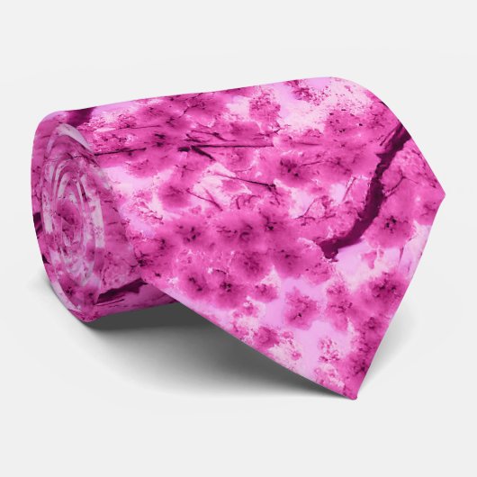 Watercolor Cherry Blossom Pattern ネクタイ (ロール)